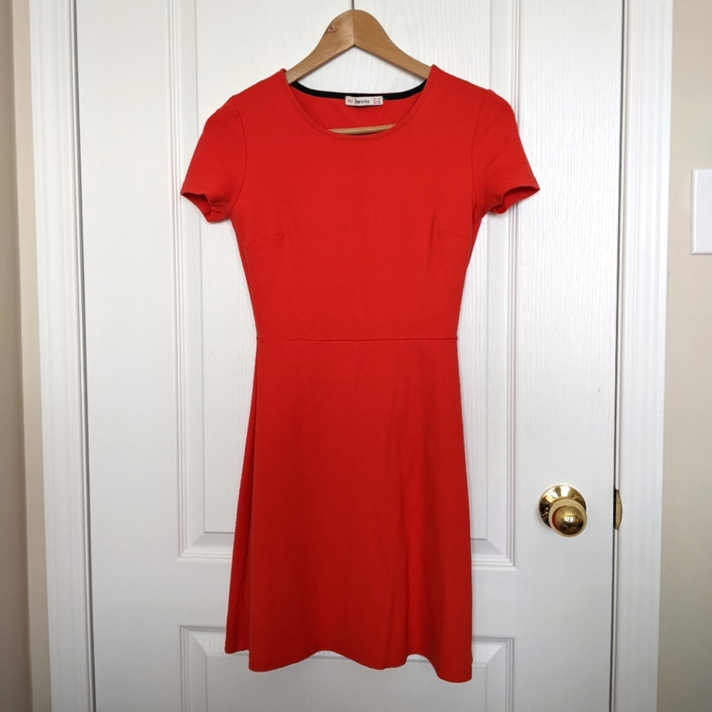 2/$45 Bershka Red A-Line High Waisted dress